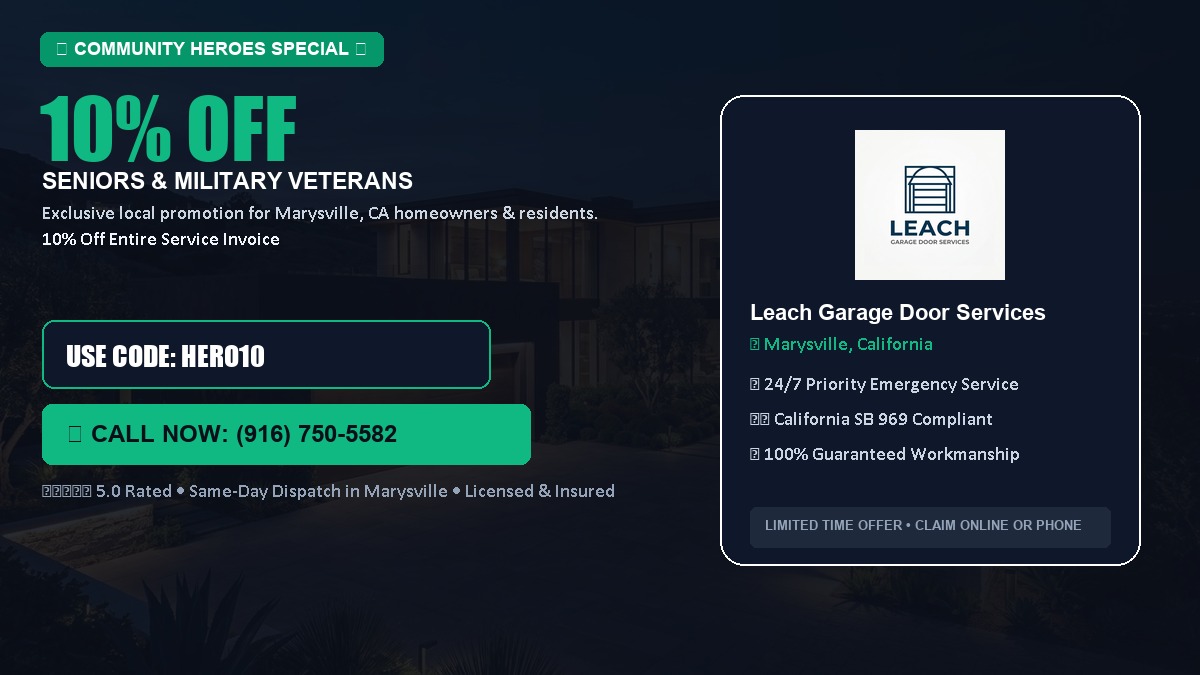 10% OFF Senior Citizens (65+) & Military / Veteran Community Discount in Marysville, CA
